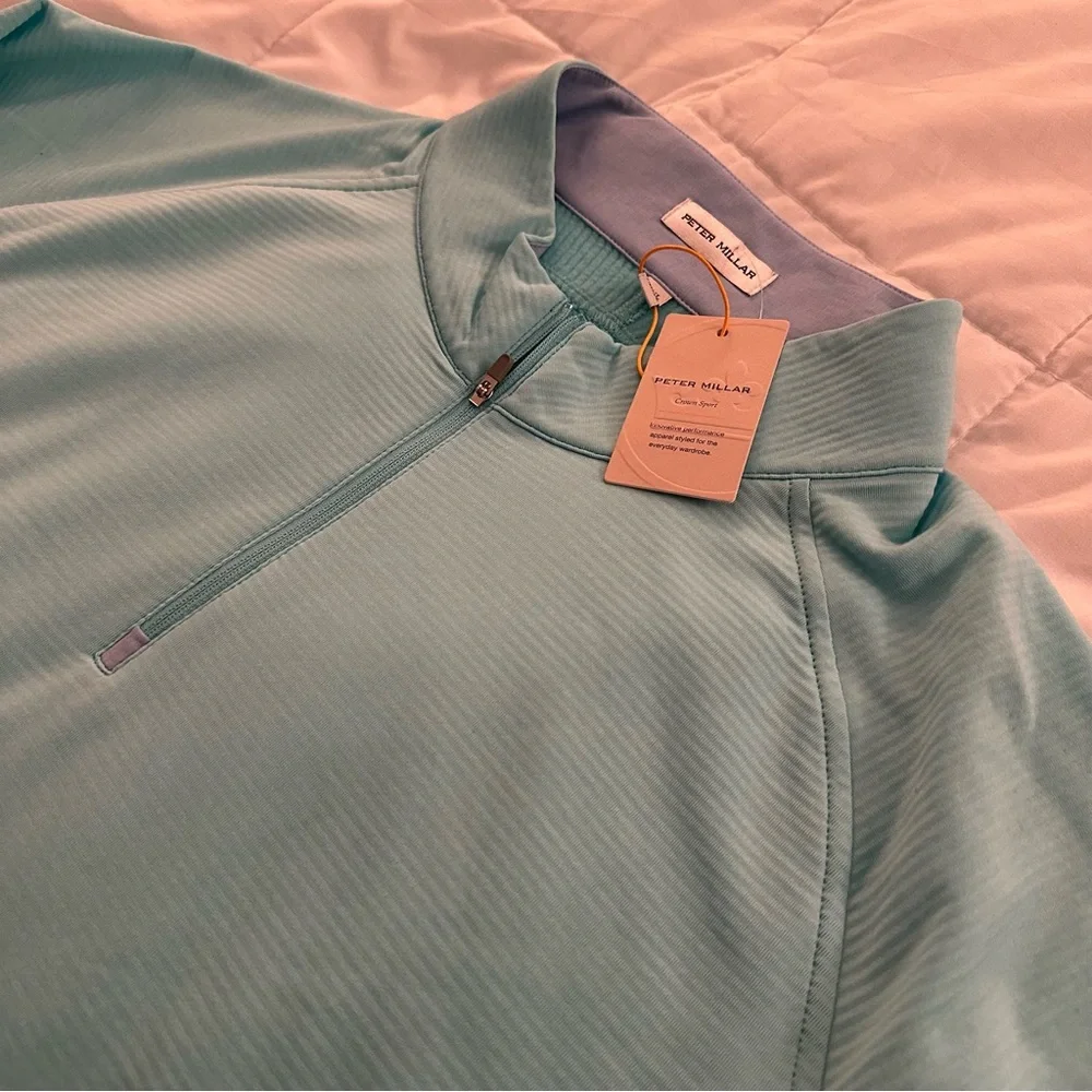 Peter Millar Beaumont Quarter-Zip Pullover | Blue | Men’s 2XL NEW - Picture 2 of 6